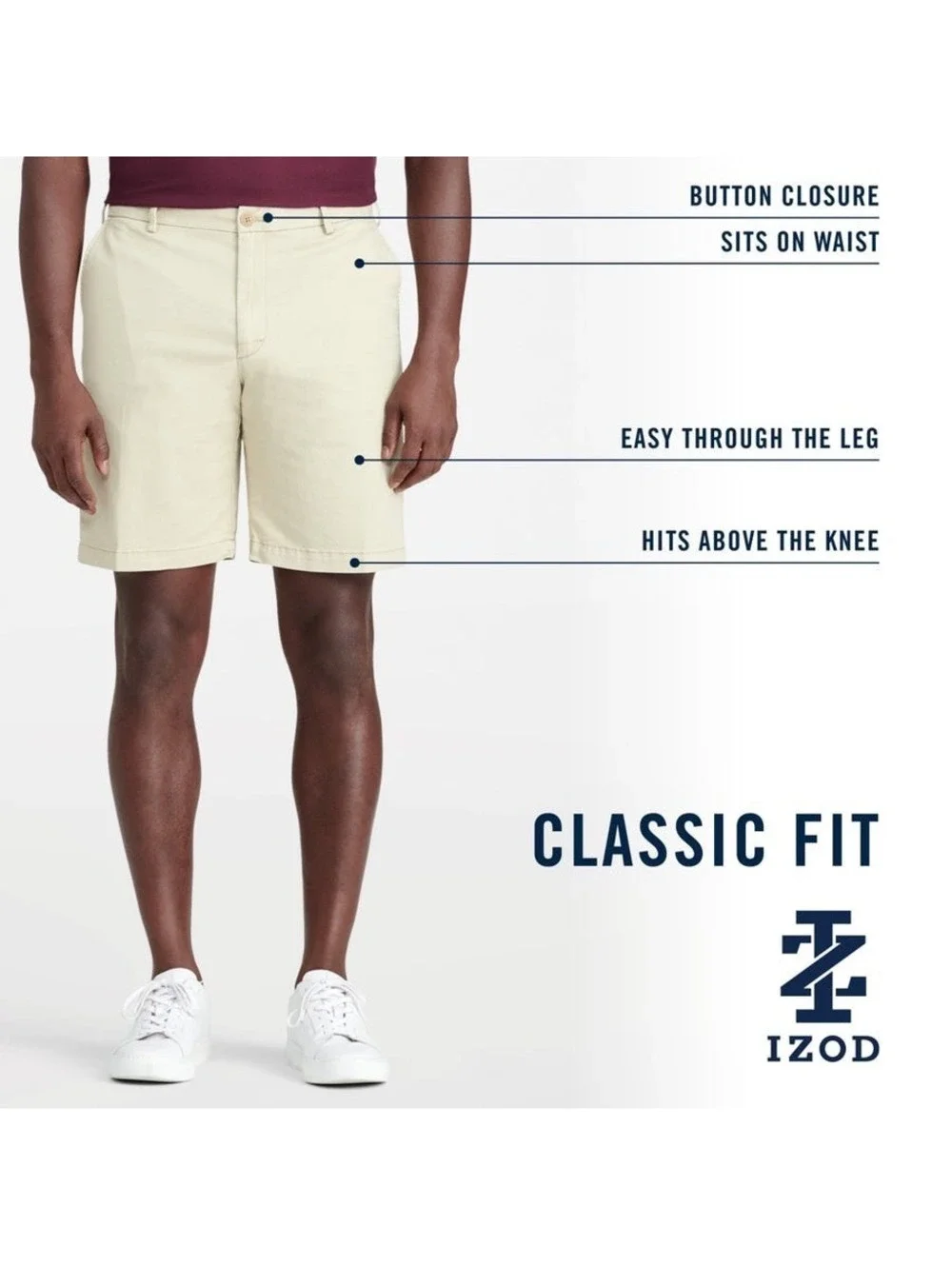 Izod Salmon Cotton Saltwater Chino 9in Shorts